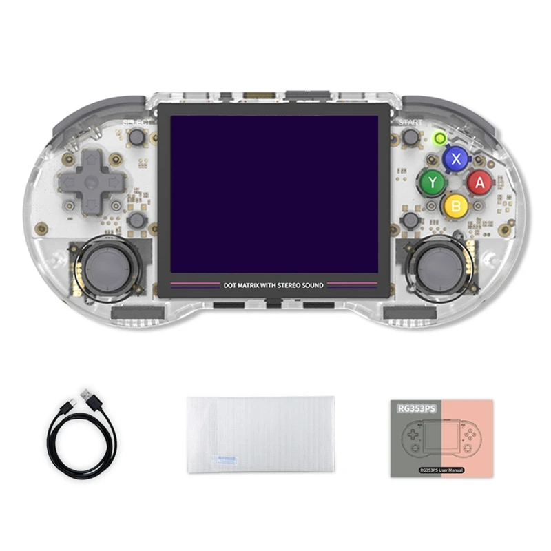 

Hot-RG353PS Retro Game Console 16G+64G 3.5Inch IPS Screen 64 Bit Linux System Handheld Retro Game Player HD 2.4G/5G Wifi