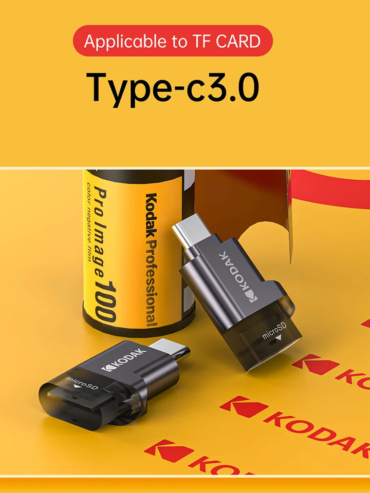 Kodak Type-C Card Reader TF Micro SD Card High-speed Transmission