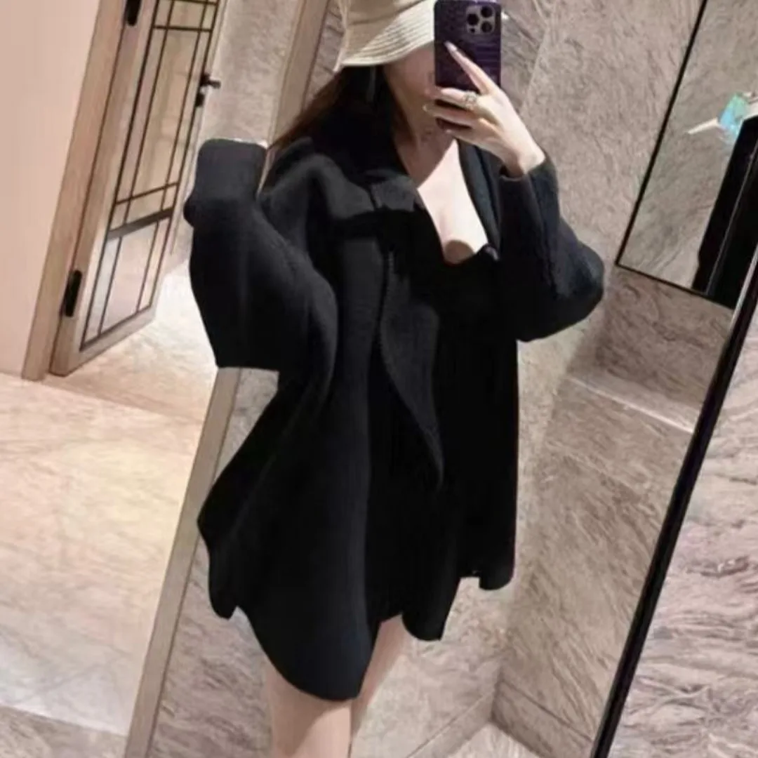 سترة نسائية محبوكة متوسطة الطول Thiened الكورية Sle الخريف الشتاء جديد Faion عالية الجودة Ele سترة مفتوحة