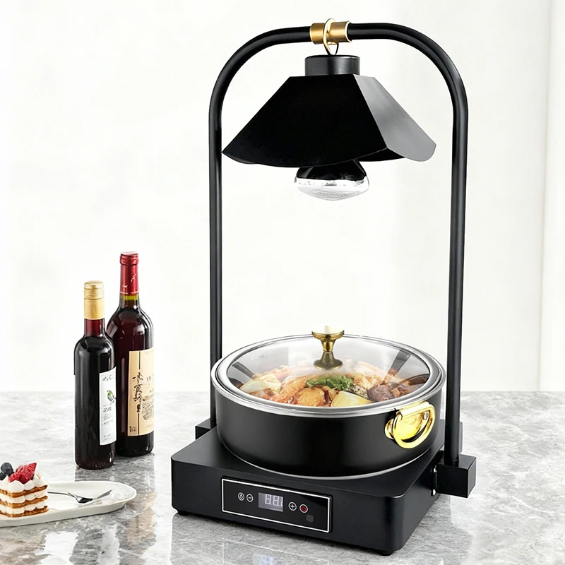 

Electric Stainless Steel Food Warming Heat Lamp Buffet Warmer With Heating Base Insulation Light for Parties Restaurant Hotel