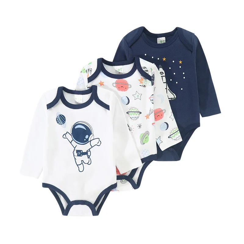IYEAL 3PCS/lot Baby Long Sleeve 100% Cotton Clothes Baby Boys Girls Bodysuits 0-12 Months Newborn Body Bebe Jumpsuit Clothing