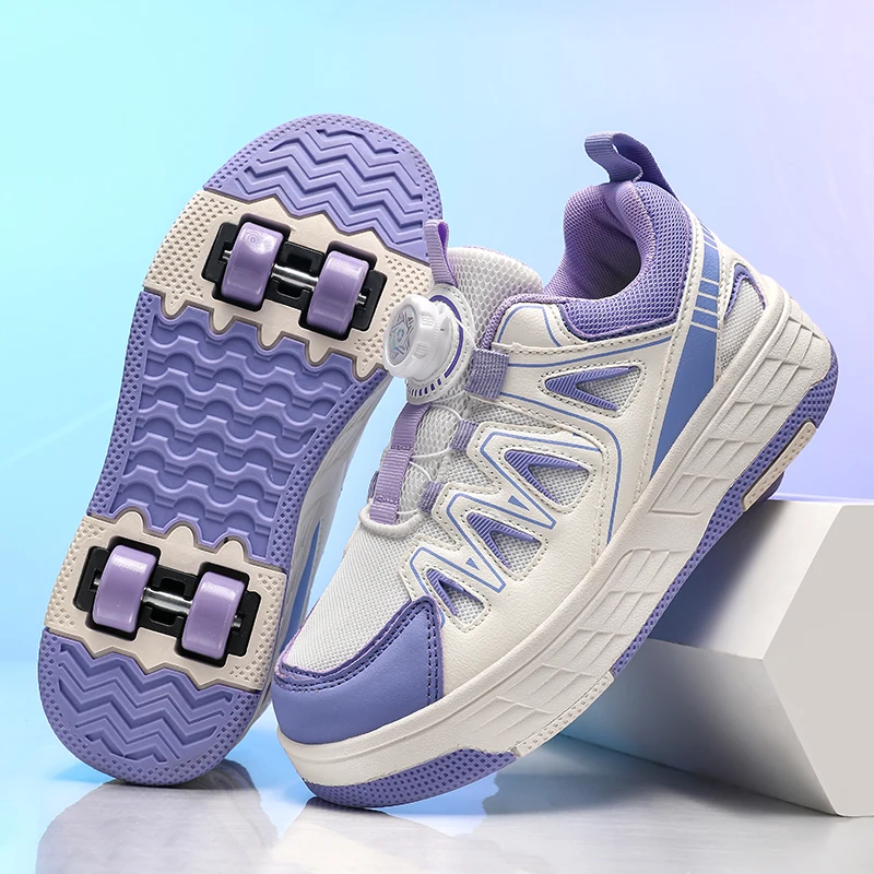 

New kids' four-wheel runaway shoes, children's roller skates, boys and girls, detachable wheels, stylish and cute