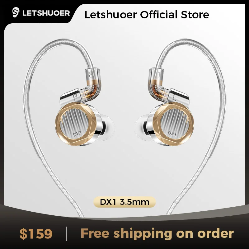 LETSHUOER DX1 11 mm dynamischer Treiber, HiFi-In-Ear-Monitor-Kopfhörer, audiophile kabelgebundene IEMs mit abnehmbarem Kabel