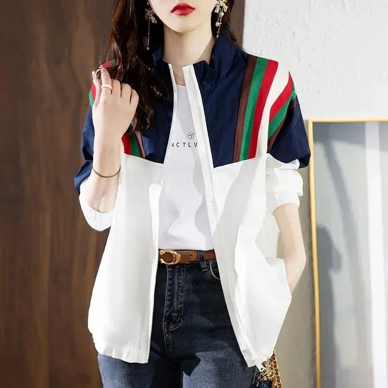 

Thin Ins Sun Protection Clothing Jacket Female 2025 Summer New Short Sunscreens Coat Women Baseball Uniform Outwear Casual Shirt