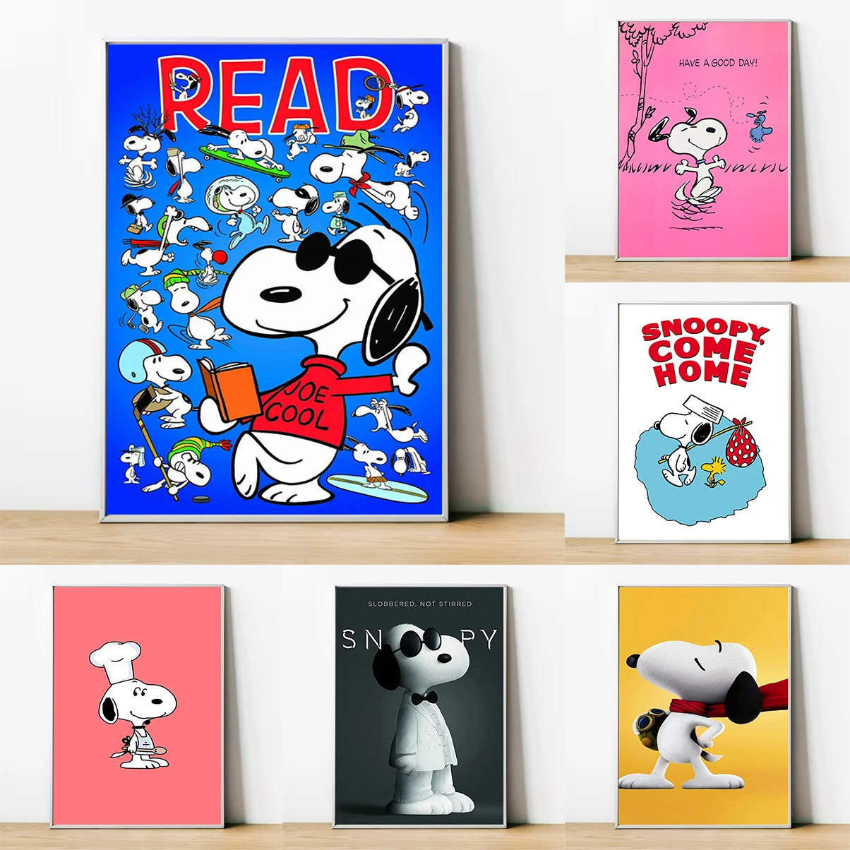 

S-Snoopys Poster Canvas Painting Home Bedroom Entrance Bar Cafe Art Painting Decoration Decorative Wall Pictures Room Decor For