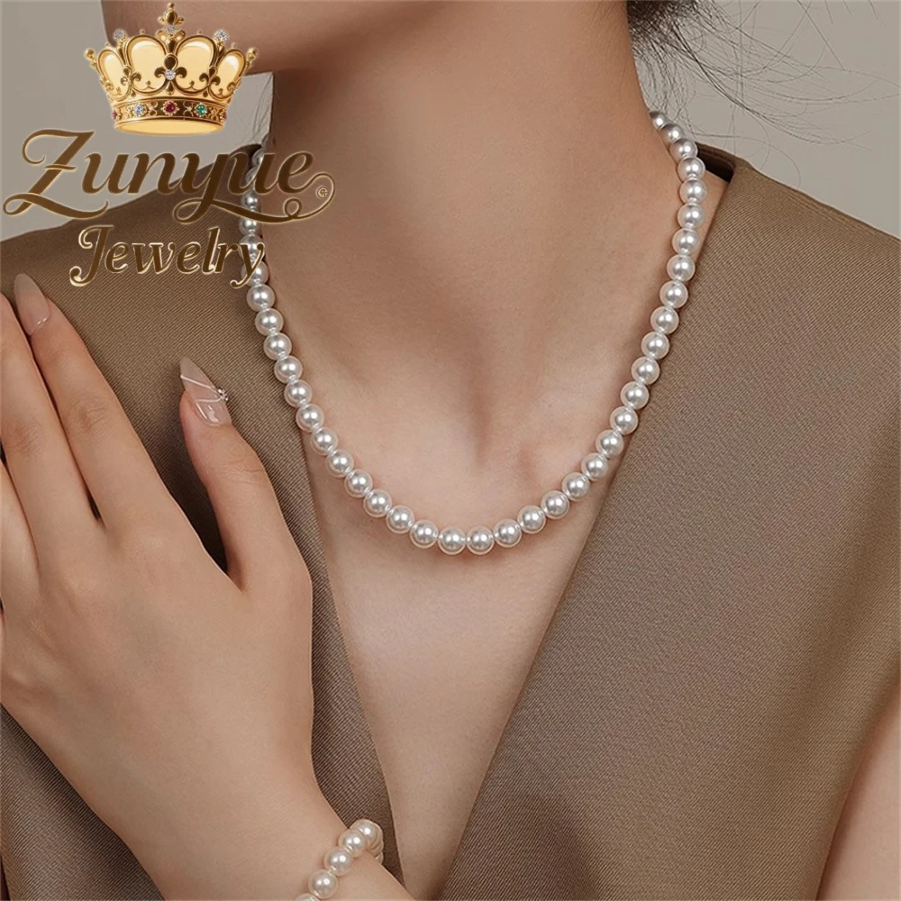 المشبك المغناطيسي اللؤلؤ قلادة التبعي سلسلة الترقوة، الراقية، ضوء فاخر وبسيط مطرز قلادة الأزياء والمجوهرات #2