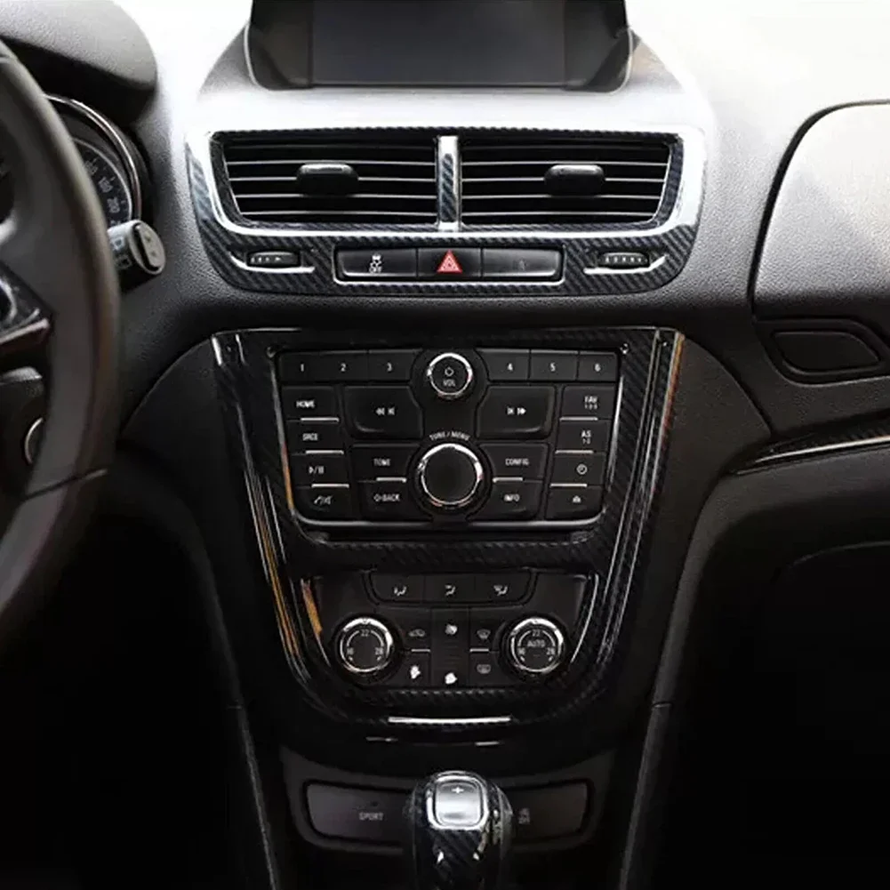 Carbon Fiber Console CD Button Frame Control Panel Cover For Buick For Encore 2013-2015 Navigation Panel Volume Button Sticker