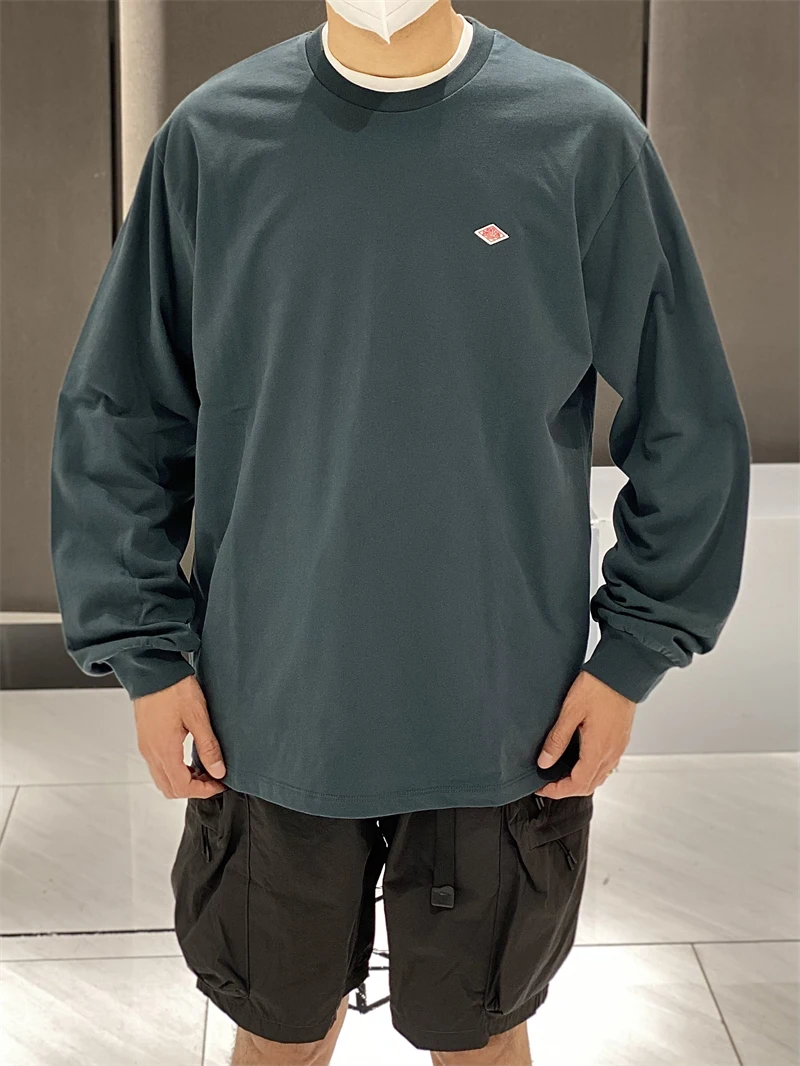 

Danton Embroidery Letter Label Comfort Cotton Long Sleeve T-Shirt