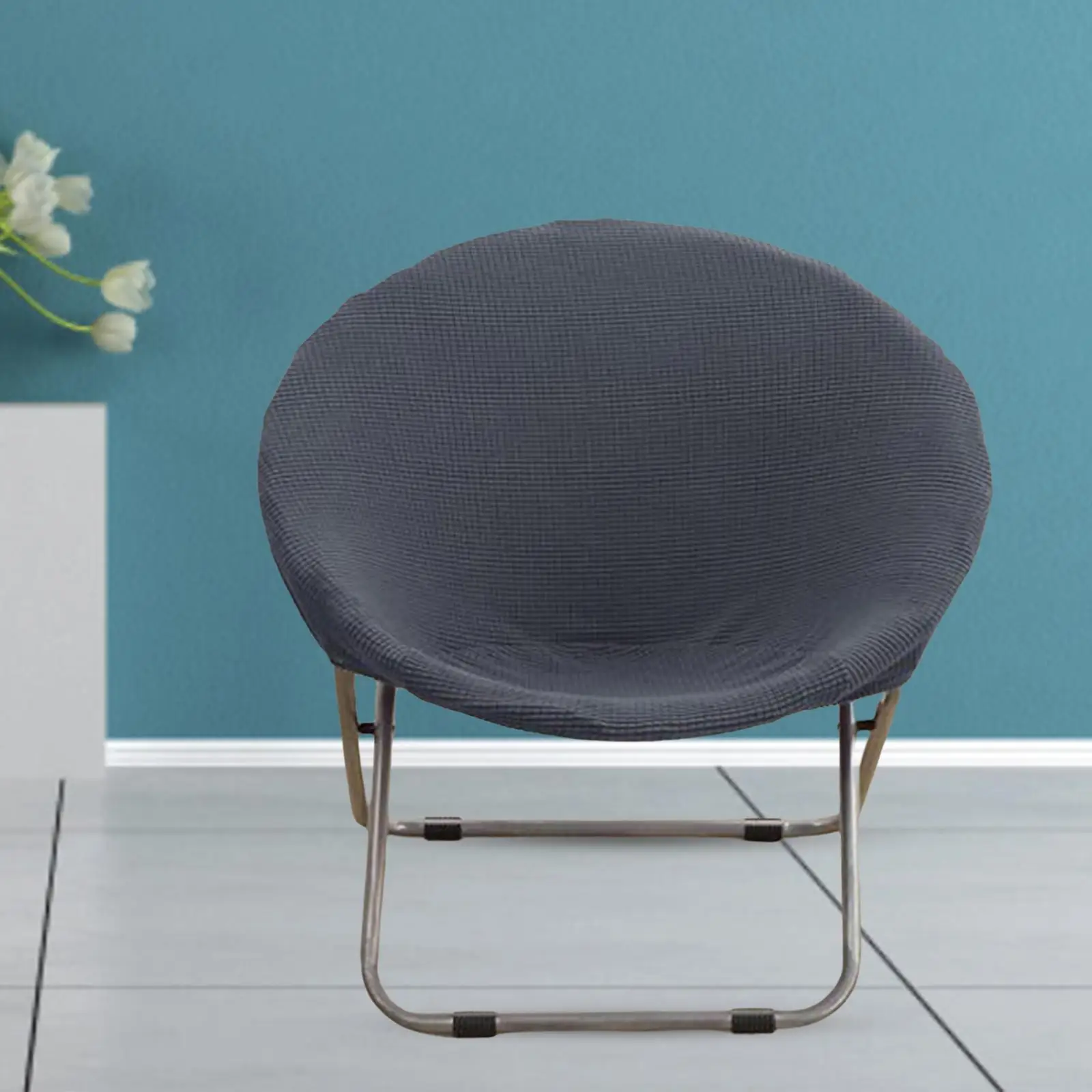 Washable Round Saucer Chair Slipcover Stretch Velvet for seat Cushion Cover for Living Room Armchair