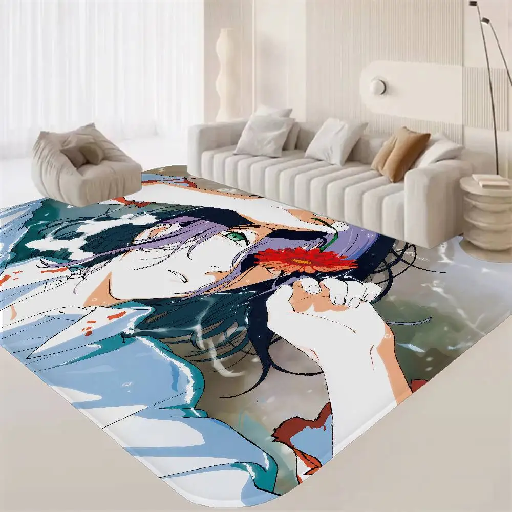 Movie Anime C-Chainsaw Man R-Reze Room Mats Anti-slip Absorb Water Long Strip Cushion Bedroon Mat Household Carpets