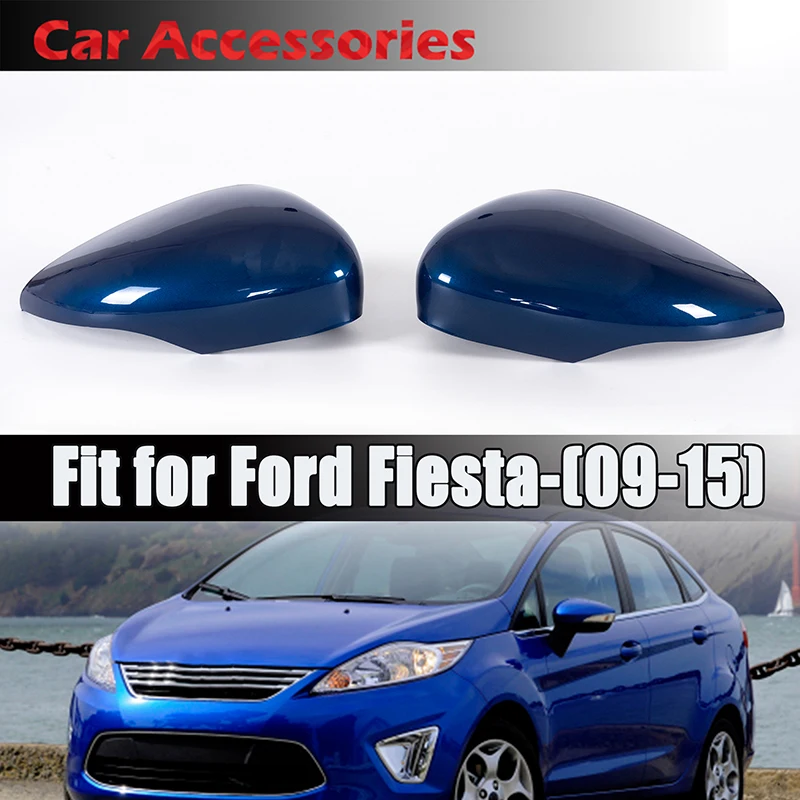 

Rhyming Side Wing Rearview Mirror Cover Cap Housing Trim Clip-on Decor Glossy Car Replacement For Ford Fiesta MK7 2008-2017