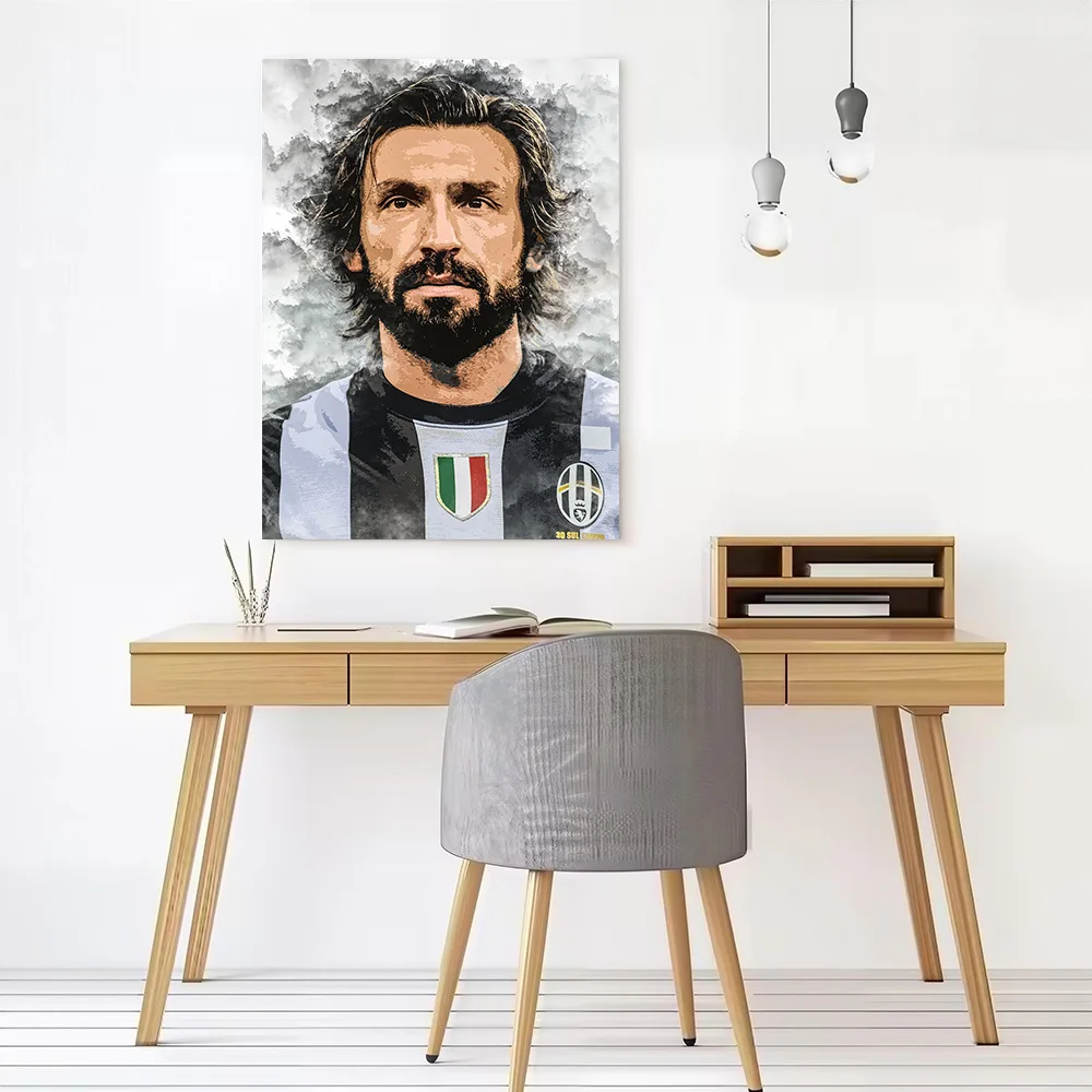 Andrea Pirlo Canvas Poster Customizable Printed Canvas Painting Wall Art for Fans Specialty and Themed Home Decor Wand Deko Arts
