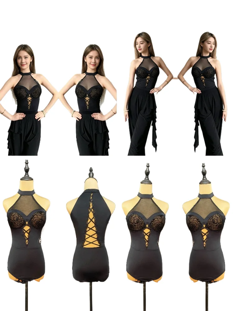 MZDance Ladies Ballroom Dance & Latin Sleeveless Fitted Bodysuit Top for Waltz,Tango,Cha-Cha,Rumba Practice