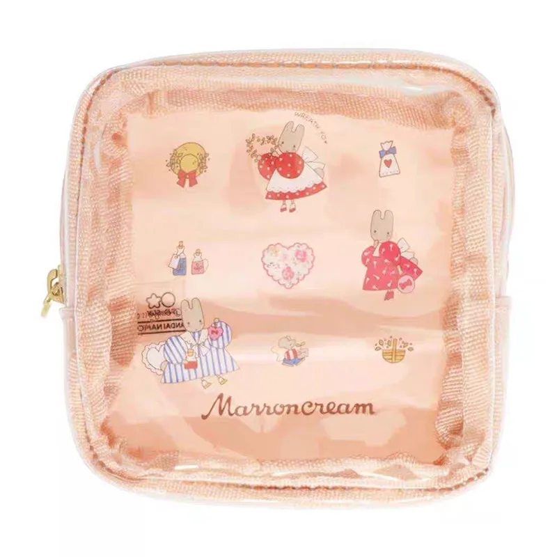 Kawaii Sanrio Pochacco rouge à lèvres stockage dessin animé mignon jasmin lapin translucide PVC gelée sac carré sac de changement filles cadeaux jouets
