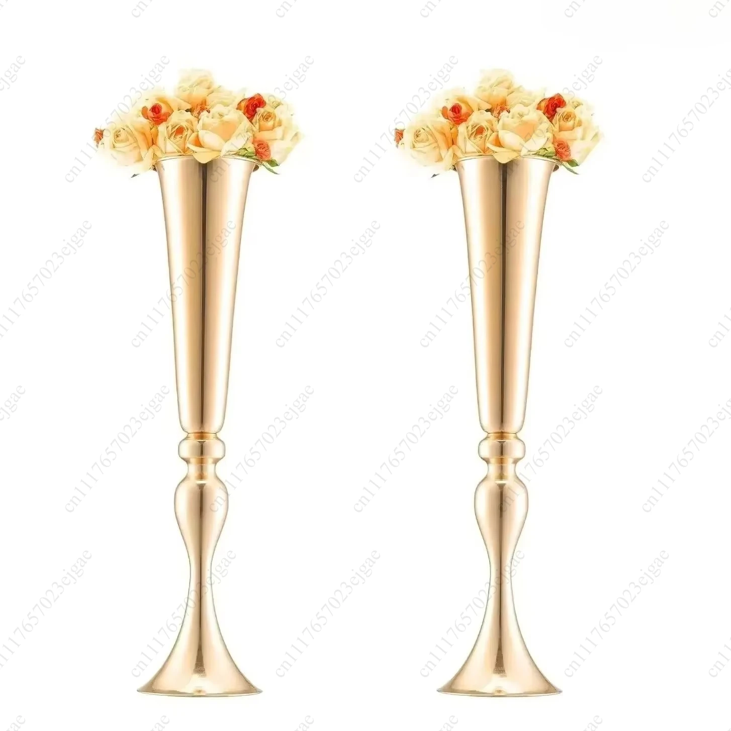 Wedding banquet table, flower table decorations, wedding decoration props, golden tabletop decorations