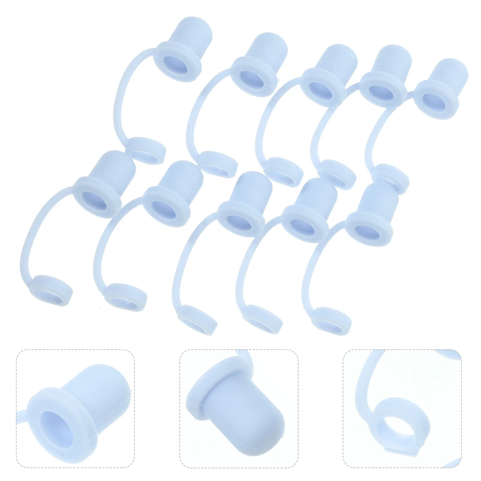 

10pcs Silicone Straw Covers For Reusable Straws Lightweight Portable Dust-Proof Airtight Seal Splash Resistant Tips Protector