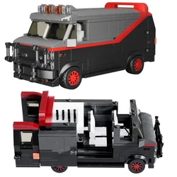 子供のためのmoc-ビルディングブロック,レトロな車,a-team vandura Van,車,車両,トラック,ハイテク,教育ブロック,クリスマスプレゼント