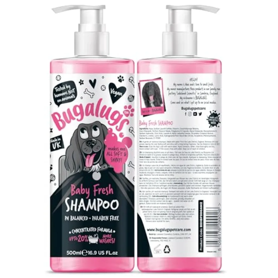 

Baby Fresh Dog Shampoo 16.85 FL Oz - Grooming Product for Smelly Dogs with Baby Powder Scent - Best Puppy Shampoo, Conditioner,