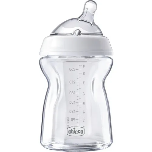 Chicco Naturalfeeling Glass Baby Bottle 0 months + 250 ml High Quality Original Glass Baby Bottle for Newborns