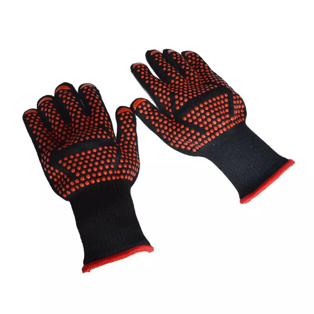 

Bbq Baking Gloves 35x20x2cm Heat-Resistant Oven Microwave Cotton High Temperature Protection 932F Oven Gloves