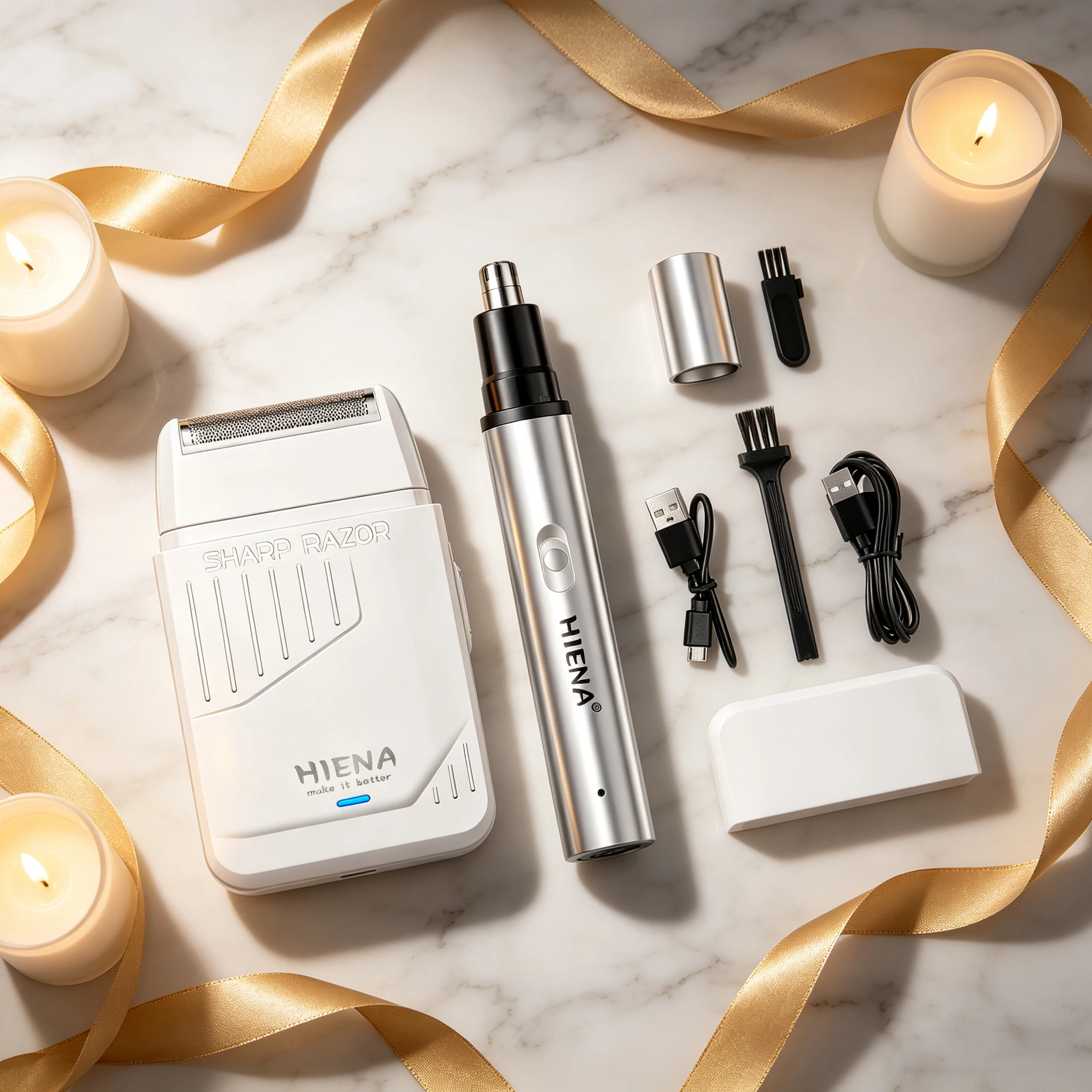 HIENA HYN-835 Electric Bread Trimmer Set For Man Professional White Shaving Machine Waterproof High Quality Nose Hair Trimmer