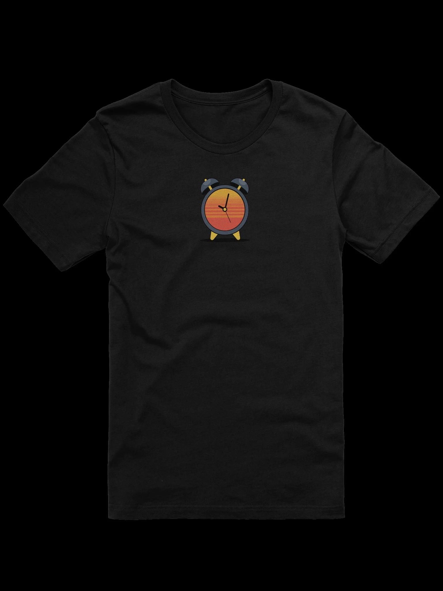 2026 New Cute Retro Alarm Clock Graphic T‑Shirt, Minimal Cartoon Clock Print Unisex Casual Short Sleeve Cotton Daily Tee