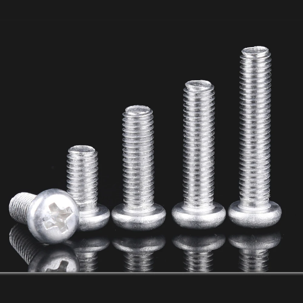 M1.7-M6 Aluminum Alloy PM Screw Round Head Cross Bolt Pan Head Cylindrical Head Machine PHILLIPS Screw