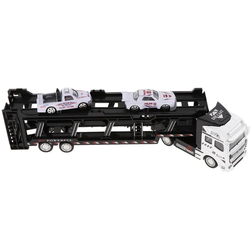 Heavy Duty Toy Set Friction Powered Carrier Truck with Tracks for Kids Imaginative Car Play and Skills Development