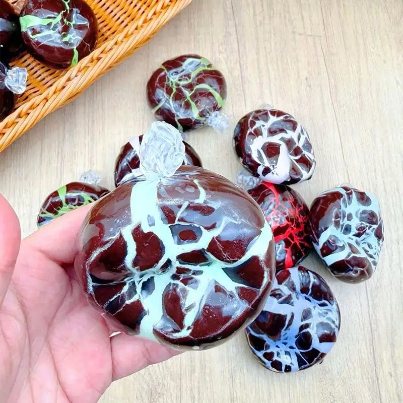 ●Chocolate Look Crispy Ball Decompression Toy With Soft  Texture And Crispy Sound For Stress Relief Kids Fidget Play