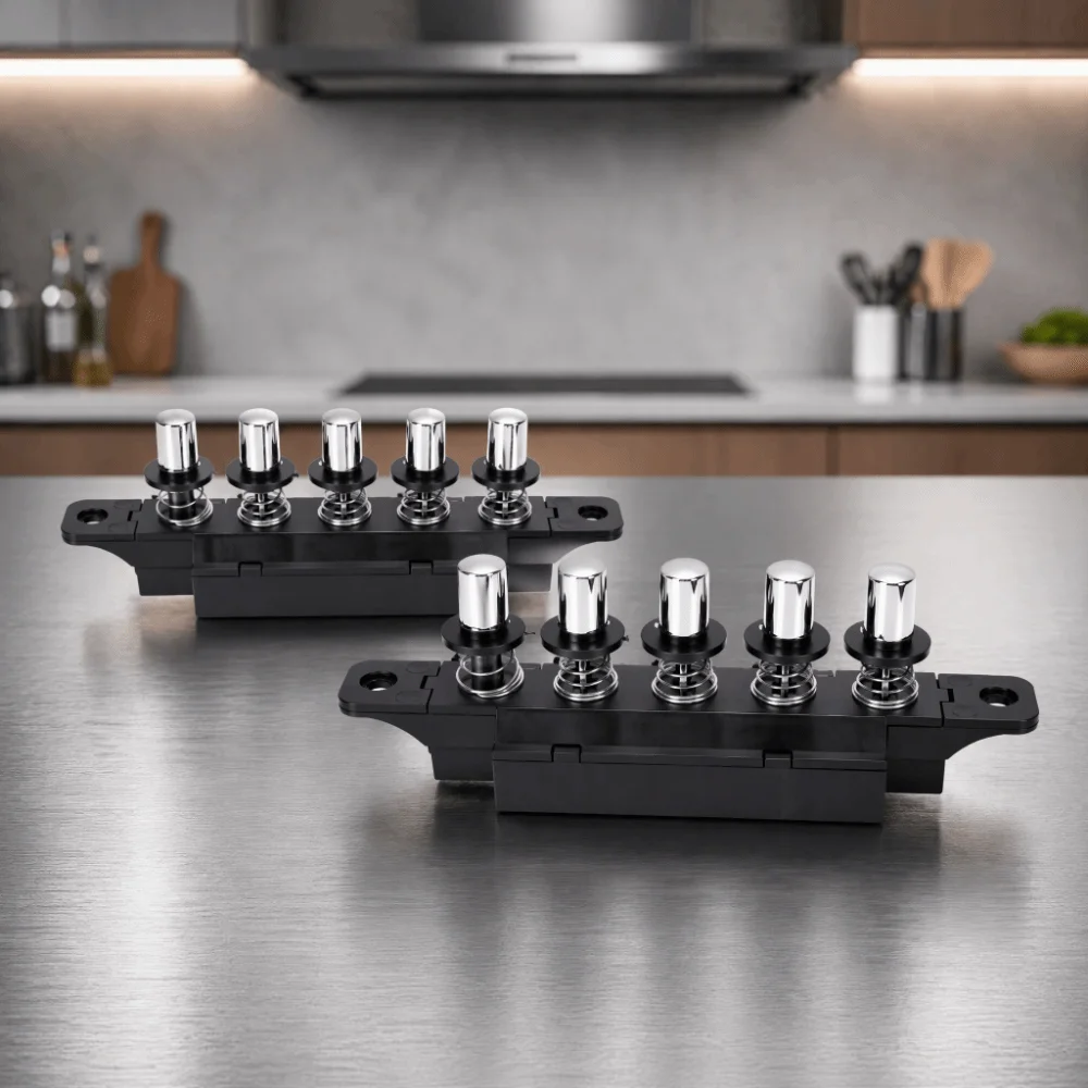 2PCS Plastic and Metal Range Hood Push Button Switch Black 3 Speed Control Range Hood Keyboard Switch 5 Button Control for MQ165