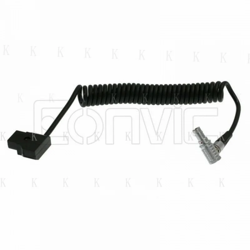 C   V-mount D-tap 6 Pin Right Angle Coiled Power Cable for DJI Ronin S Focus Motor