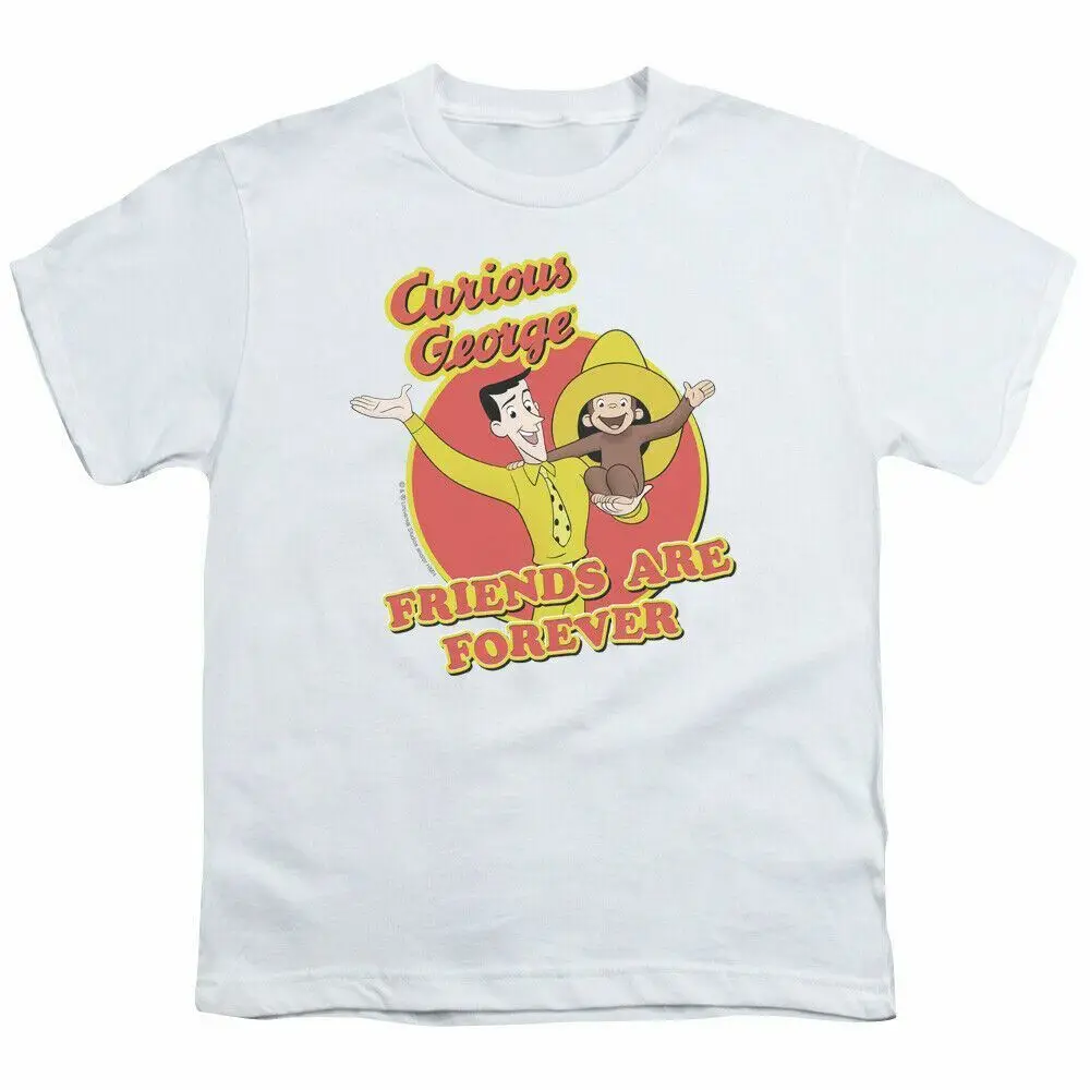 

Curious George Friends Kids Youth T Shirt Licensed Classic Cartoon Tee White