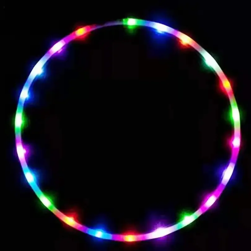 Wielokolorowe oświetlenie fitness na siłownię Idealne na festiwale LED hula Sport Hoop