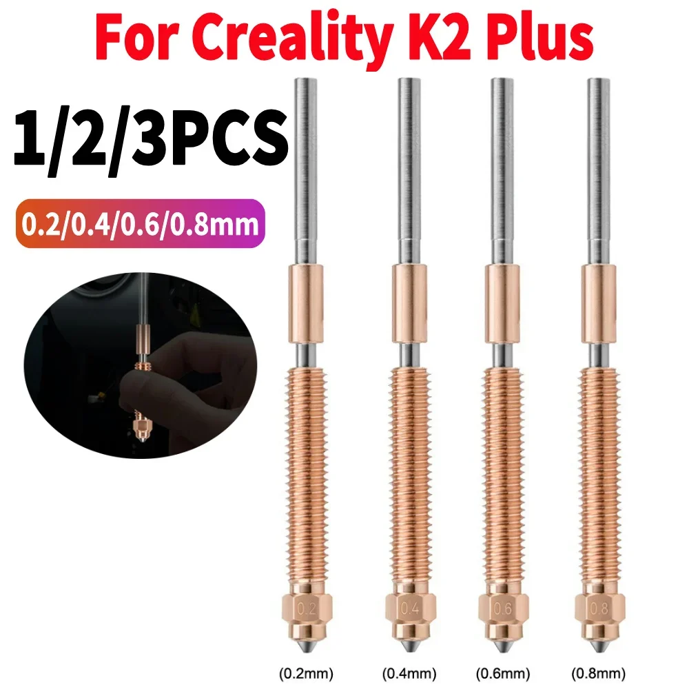 1/2/3 stücke Für Creality K2 Plus Düse Quick-Swap Düse Kit Gehärtete Stahl Düse 0,2/0,4/0,6/0,8mm für Creality K2 Plus