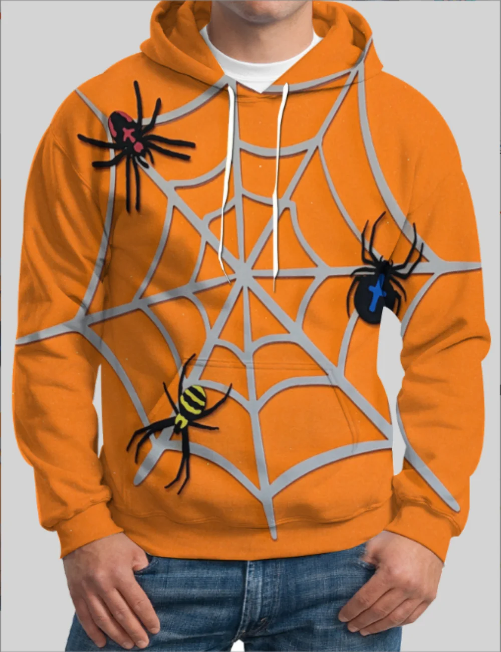 2024 Autumn/Winter Popular Spider Animation Minimalist Cartoon 3D Printed Hoodie Hoodie Drawstring Fashion Loose Top