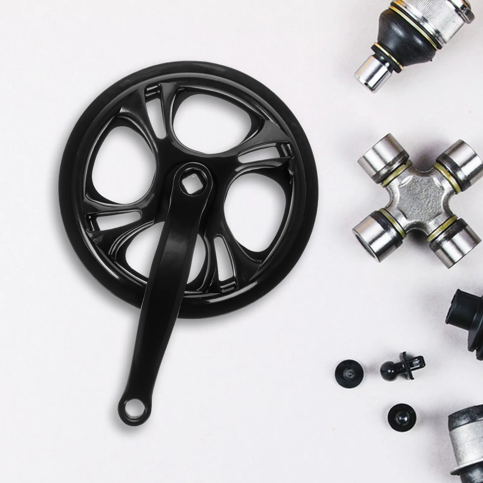 

1Set Mountain Bike Crankset Lightweight Single Speed Anti-Slip Chain Design for Daily Commute and Leisure Rides Oval Disc