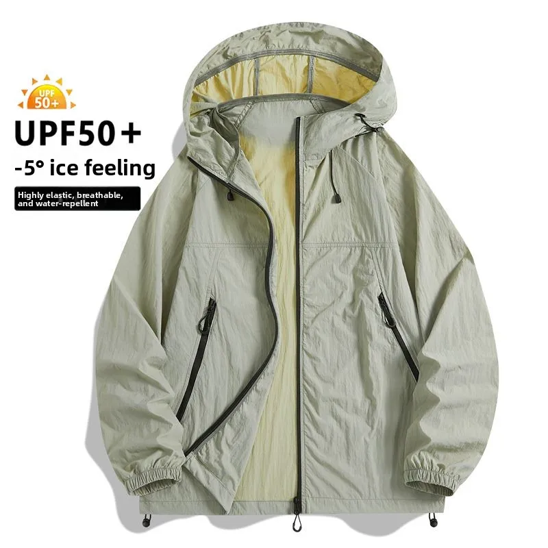 2026 UPF50 + Sunscreen Clothing Men's Summer Thin Quick-Drying Hooded Casual Loose Fishing Sports Couple Skin Clothing Men