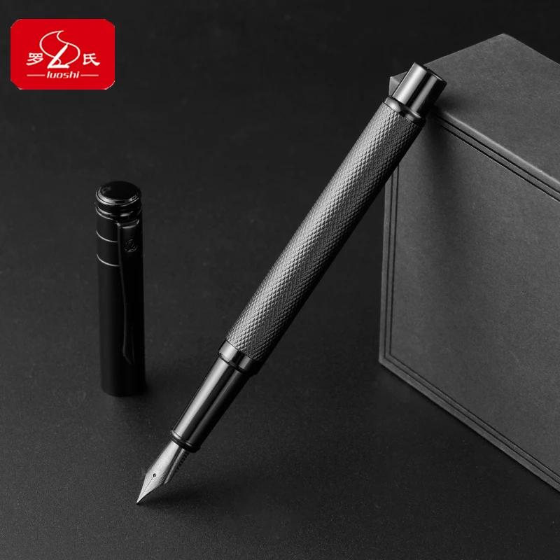 Luoshi Men's Fountain Pen Metal Nib Calligraphy Practice Pens for Students Teachers Professionals Writing Signature Art Supplies
