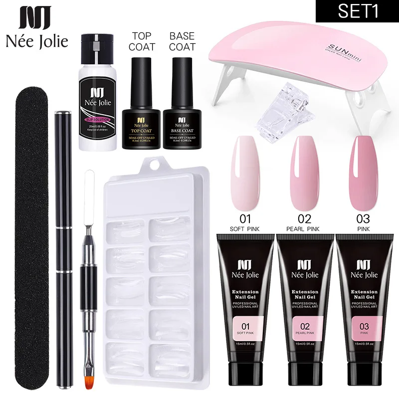 

Nail Extention UV Art Gel Set Nails art Extension Lamp Dryer Gel Polish for Nails Tip Form Crystal Glue Slice Brush