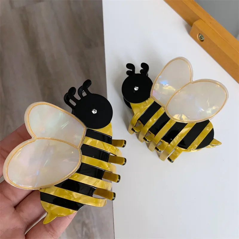 

Cartoon Hornet Shape Honeybee Hair Grab Clips Cute Splicing Insect Bee Acetate Hair Claws Sweet Girl Hair Accessories For Women