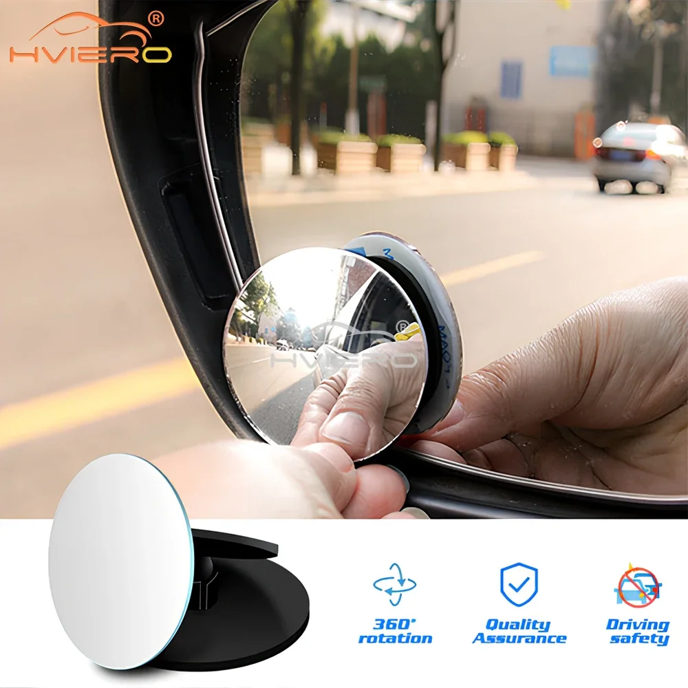 

360 Degree HD Blind Spot Mirror Adjustable Rearview Convex for Car Reverse Wide Angle Broad Vehicle Parking Rimless Mirrors Tool