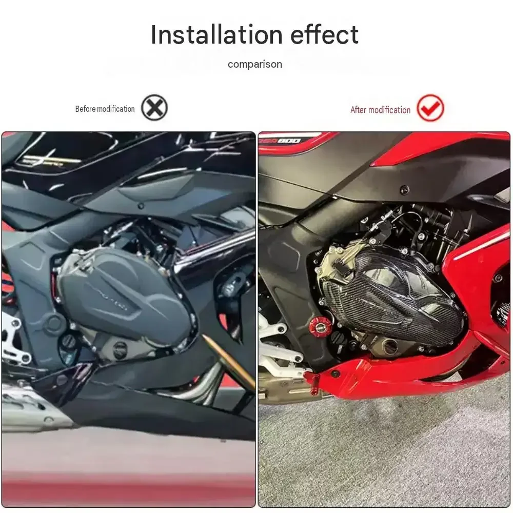 【Precise Fit】FOR QJMOTOR SRK800RR Modification: High-Quality Carbon Fiber Engine Protector Accessories