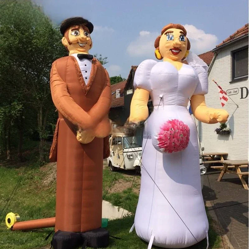 Holand inflatable  Newest 3.6m bride and groom wedding couple married figure balloon for outdoor decoration