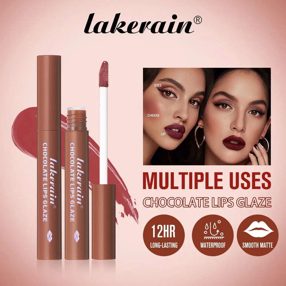 

5PCS Chocolate Lip Long Lasting Glaze Moisturizing Long Lasting Rich Cream Waterproof Coffee Lipstick Makeup Liquid Lip Tint