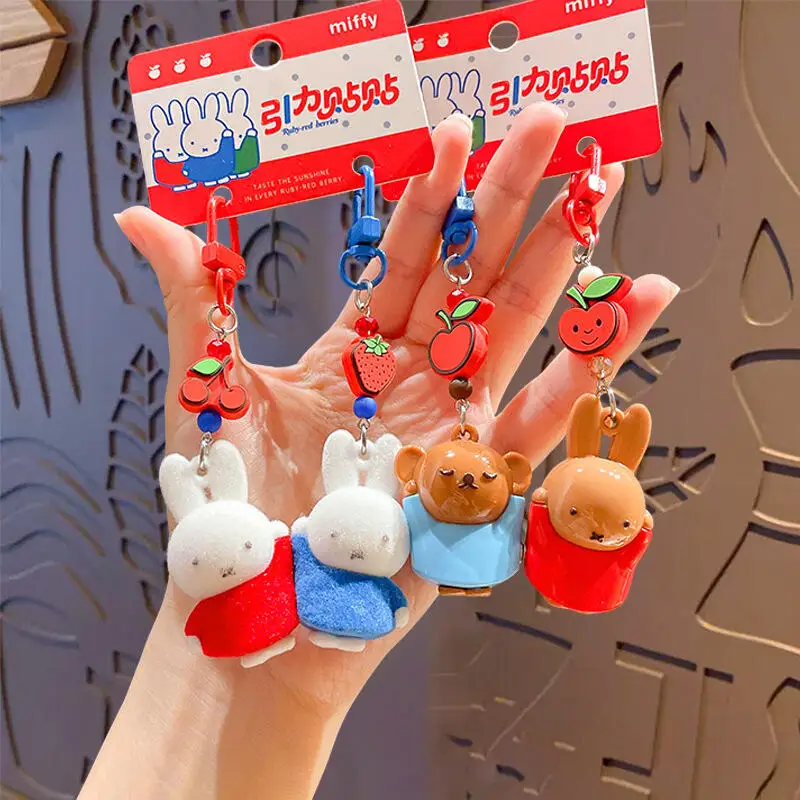Cartoon Miffy Magnetic Keychain Japanese Multifunctional Cute Backpack Car Key Decoration Friends Exchange Gifts with Each Other