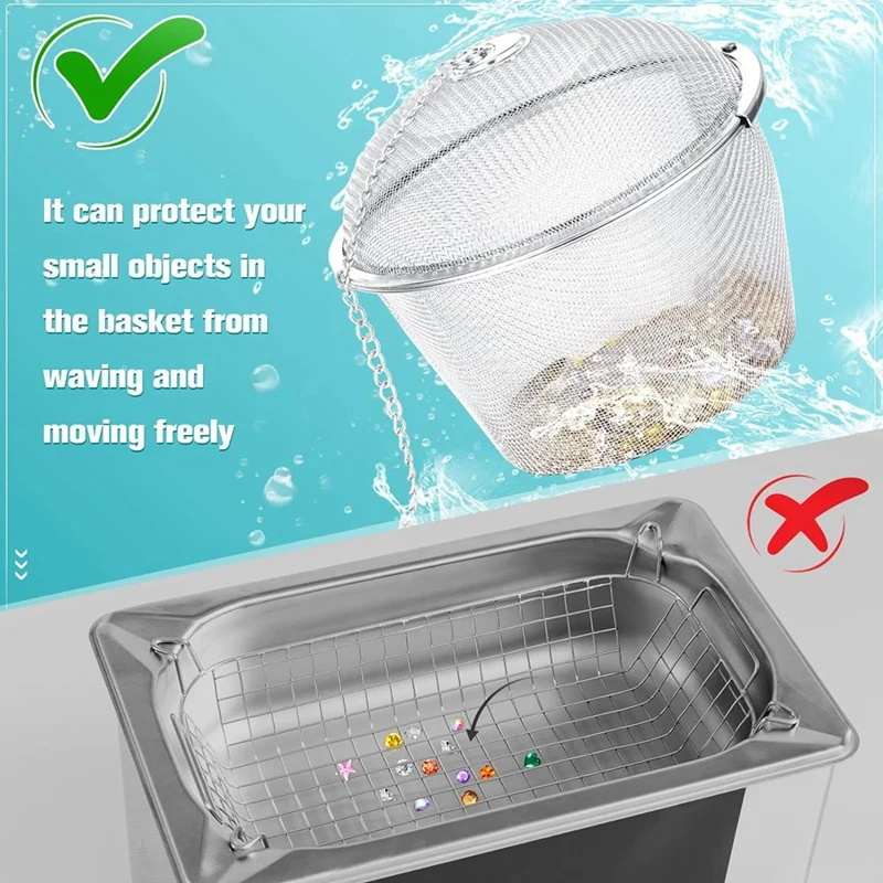 3 Pieces Ultrasonic Cleaner Baskets Ultrasonic Cleaning Solution Ultrasonic Parts Cleaner Jewelry Steam Cleaner Basket