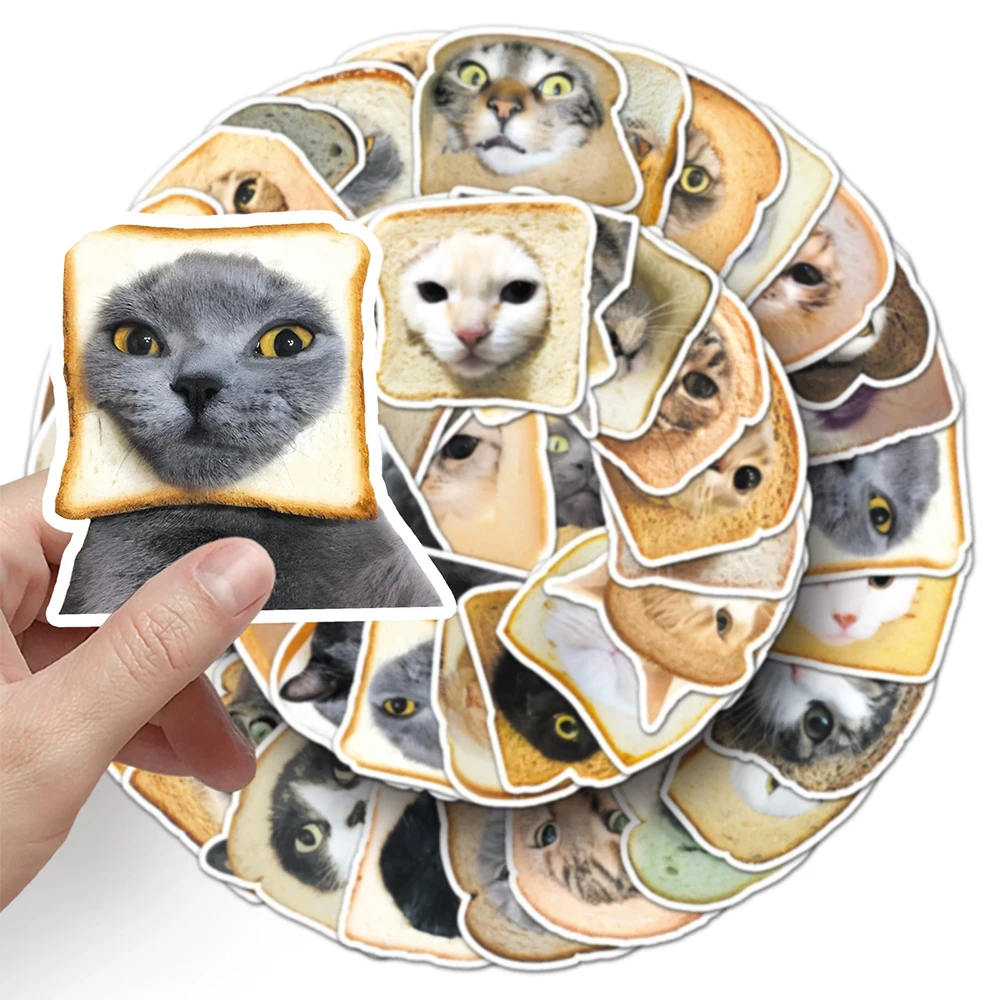 10/30/50 個かわいい面白い猫ヘッドパン落書きステッカーかわいい動物デカール子供のおもちゃスーツケースラップトップ電話ステッカー梱包