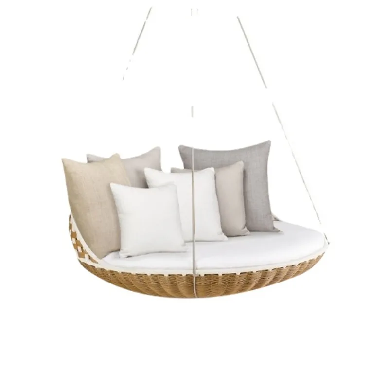 

Nordic outdoor leisure rattan bed waterproof and sun-proof courtyard garden terrace hanging hammock