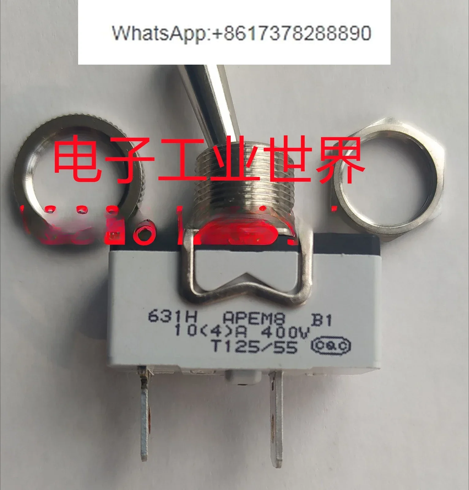 631H/2 French APEM high current two-pin two-gear self-locking button switch, shaking head switch ON - OFF
