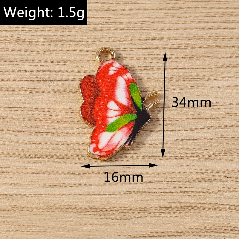 10 Stück niedliche, bunte Emaille-Tier- und Schmetterlingsanhänger für die Schmuckherstellung, Ohrringe, Anhänger, Halsketten, Armbänder, DIY-Bastelarbeiten, Geschenke – Detail 7